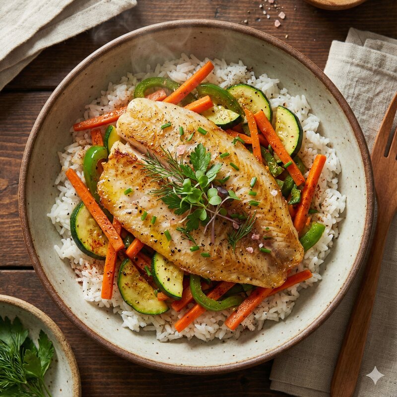 Tilapia Lemon-Herb Fire Bowl